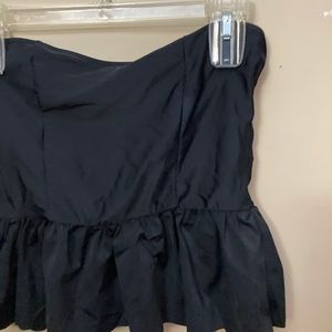 black strapless peplum tankini top